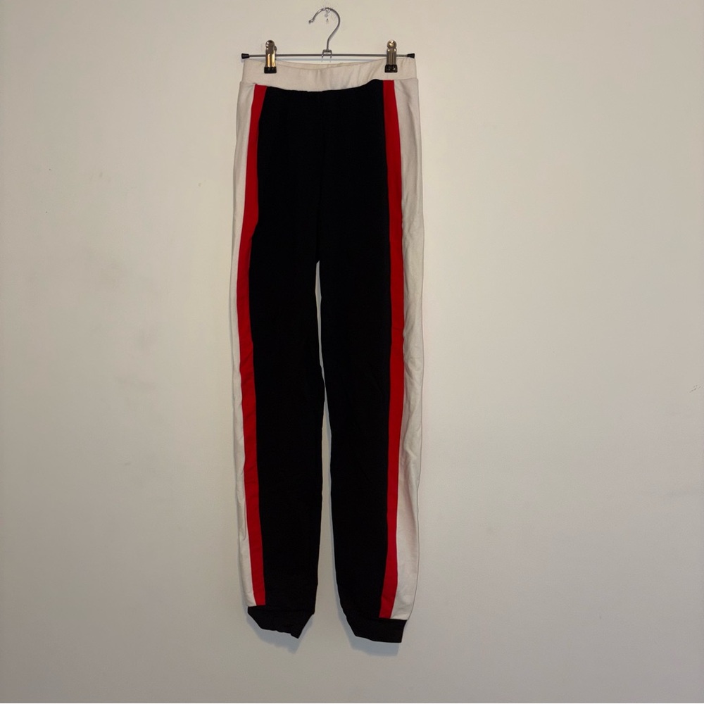 Tiger Mist White Red & Black Striped Joggers